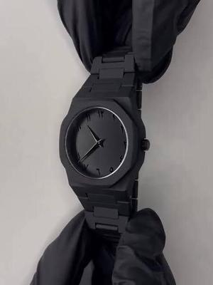 Men's Carbon Fiber Black Arabic Aura Watch
