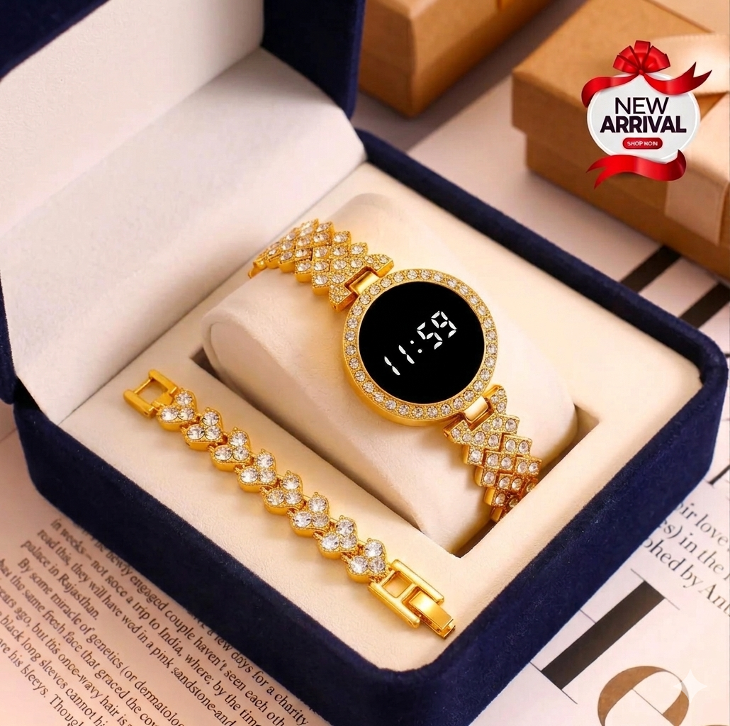 Diamond Touch Screen LED Watch for Ladies
