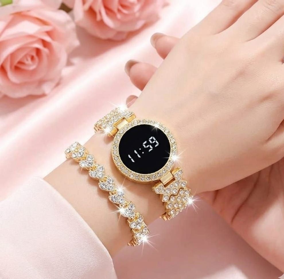 Diamond Touch Screen LED Watch for Ladies